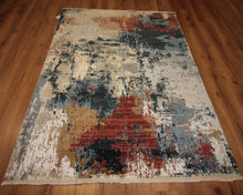 Load image into Gallery viewer, Contemporary Abstract Oriental Area Rug 5x7 One of a Kind