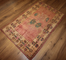 Load image into Gallery viewer, Vegetable Dye Oushak Turkish Area Rug 3x5 One of a Kind