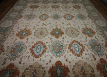 Load image into Gallery viewer, Floral Oushak Vegetable Dye Area Rug 9x12 One of a Kind