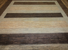 Load image into Gallery viewer, Striped Brown Gabbeh Oriental Area Rug 9x12 One of a Kind