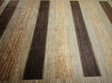 Load image into Gallery viewer, Striped Brown Gabbeh Oriental Area Rug 9x12 One of a Kind