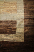 Load image into Gallery viewer, Striped Brown Gabbeh Oriental Area Rug 9x12 One of a Kind