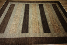 Load image into Gallery viewer, Striped Brown Gabbeh Oriental Area Rug 9x12 One of a Kind