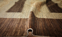 Load image into Gallery viewer, Striped Brown Gabbeh Oriental Area Rug 9x12 One of a Kind