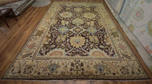 Load image into Gallery viewer, Brown Floral Oushak Indian Area Rug 9x12 One of a Kind