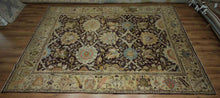 Load image into Gallery viewer, Brown Floral Oushak Indian Area Rug 9x12 One of a Kind