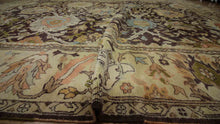 Load image into Gallery viewer, Brown Floral Oushak Indian Area Rug 9x12 One of a Kind