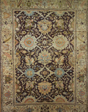 Load image into Gallery viewer, Brown Floral Oushak Indian Area Rug 9x12 One of a Kind