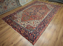 Load image into Gallery viewer, Pre-1900 Vegetable Dye Heriz Serapi Persian Area Rug 8x10 One of a Kind