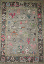 Load image into Gallery viewer, Vegetable Dye Floral Wool Oushak Turkish Area Rug 9x12 One of a Kind
