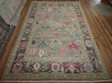 Load image into Gallery viewer, Vegetable Dye Floral Wool Oushak Turkish Area Rug 9x12 One of a Kind