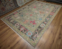 Load image into Gallery viewer, Vegetable Dye Floral Wool Oushak Turkish Area Rug 9x12 One of a Kind