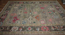 Load image into Gallery viewer, Vegetable Dye Floral Wool Oushak Turkish Area Rug 9x12 One of a Kind