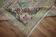Load image into Gallery viewer, Vegetable Dye Floral Wool Oushak Turkish Area Rug 9x12 One of a Kind