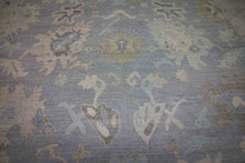 Load image into Gallery viewer, Hand-Knotted Vegetable Dye Muted Blue Oushak Turkish Area Rug 10x14