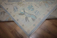 Load image into Gallery viewer, Hand-Knotted Vegetable Dye Muted Blue Oushak Turkish Area Rug 10x14