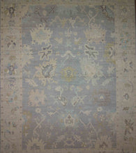 Load image into Gallery viewer, Hand-Knotted Vegetable Dye Muted Blue Oushak Turkish Area Rug 10x14