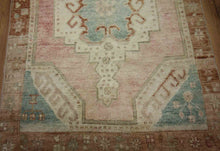 Load image into Gallery viewer, Muted Geometric Oushak Oriental Runner Rug 5x7 One of a Kind