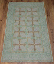 Load image into Gallery viewer, Vegetable Dye Oushak Turkish Area Rug 3x5 One of a Kind