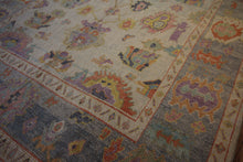 Load image into Gallery viewer, Floral Oushak Vegetable Dye Turkish Area Rug 9x12 One of a Kind