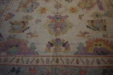 Load image into Gallery viewer, Floral Oushak Vegetable Dye Turkish Area Rug 9x12 One of a Kind