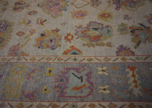 Load image into Gallery viewer, Floral Oushak Vegetable Dye Turkish Area Rug 9x12 One of a Kind