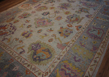 Load image into Gallery viewer, Floral Oushak Vegetable Dye Turkish Area Rug 9x12 One of a Kind