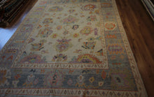 Load image into Gallery viewer, Floral Oushak Vegetable Dye Turkish Area Rug 9x12 One of a Kind