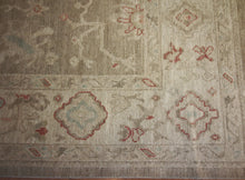 Load image into Gallery viewer, "colorful oushak rugs" "modern oushak rug" "where to buy oushak rugs" "hand knotted oushak rugs" "oushak rugs" "oushak rugs 9x12"