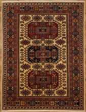 Load image into Gallery viewer, Geometric Super Kazak Oriental Area Rug 5x7 One of a Kind