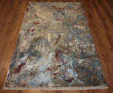 Load image into Gallery viewer, Contemporary Abstract Oriental Area Rug 4x6 One of a Kind
