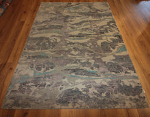 Load image into Gallery viewer, Vegetable Dye Contemporary Abstract Area Rug 5x7 One of a Kind
