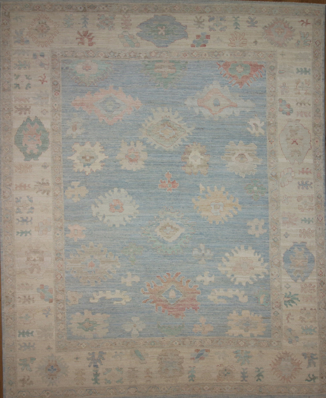 Vegetable Dye Oushak Turkish Area Rug 8x10 One of a Kind