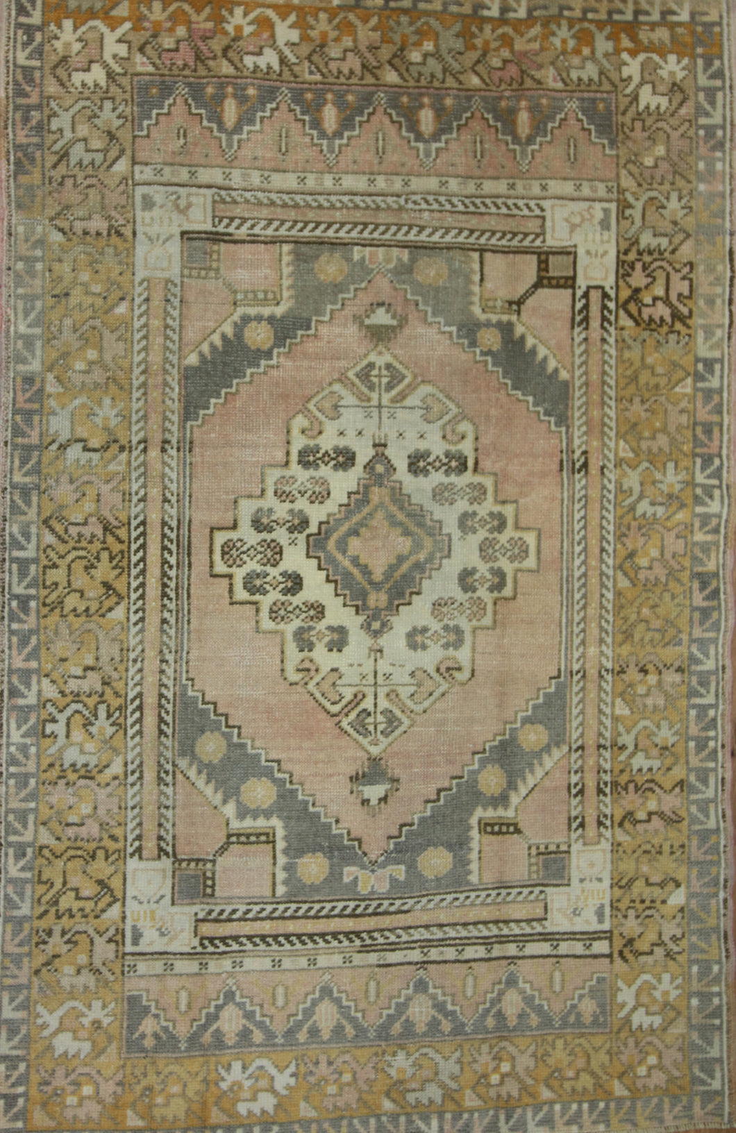 Geometric Anatolian Turkish Area Rug 3x5 One of a Kind