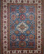 Load image into Gallery viewer, Geometric Super Kazak Oriental Area Rug 9x12 One of a Kind
