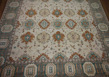 Load image into Gallery viewer, Floral Oushak Vegetable Dye Area Rug 9x12 One of a Kind
