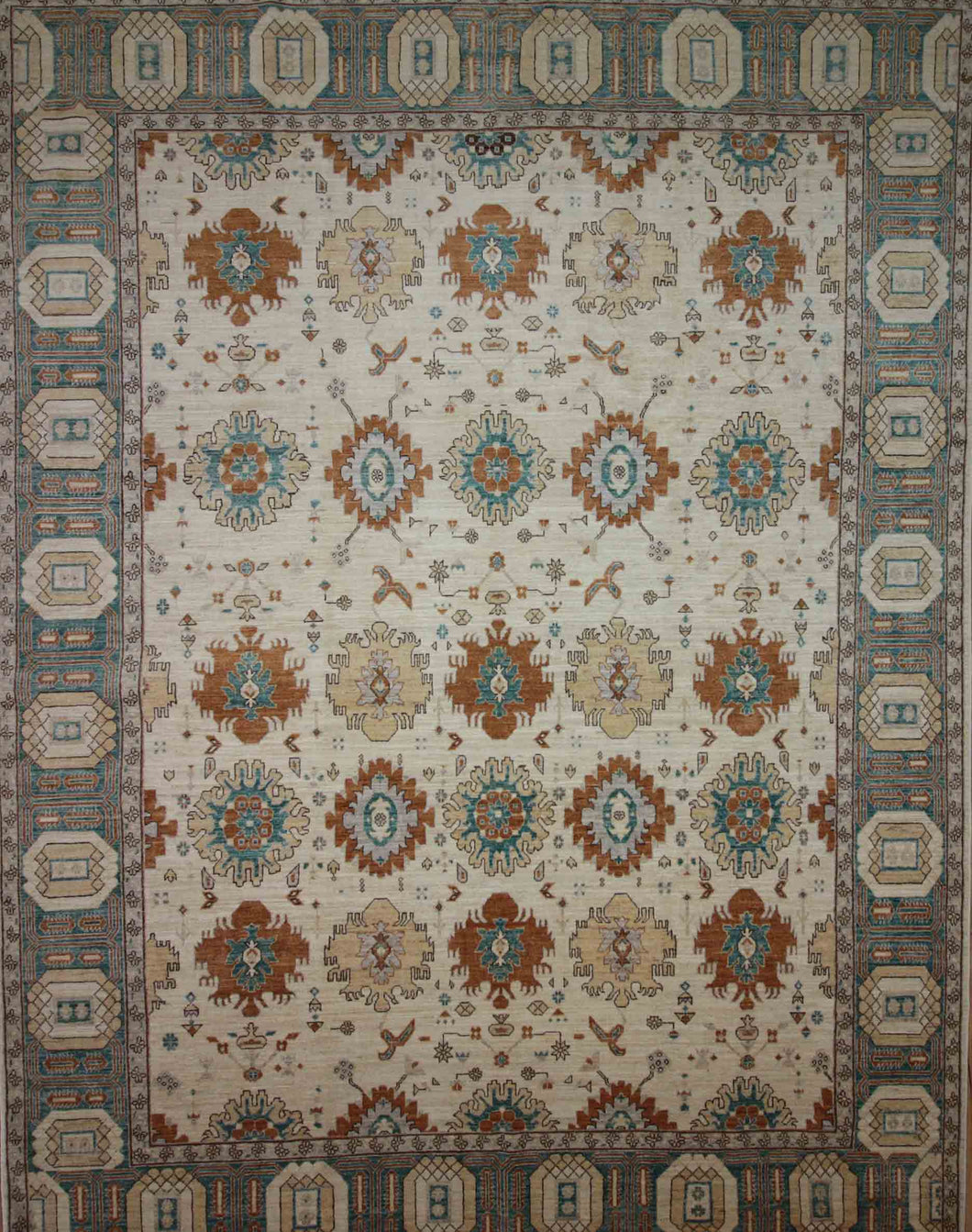 Floral Oushak Vegetable Dye Area Rug 9x12 One of a Kind