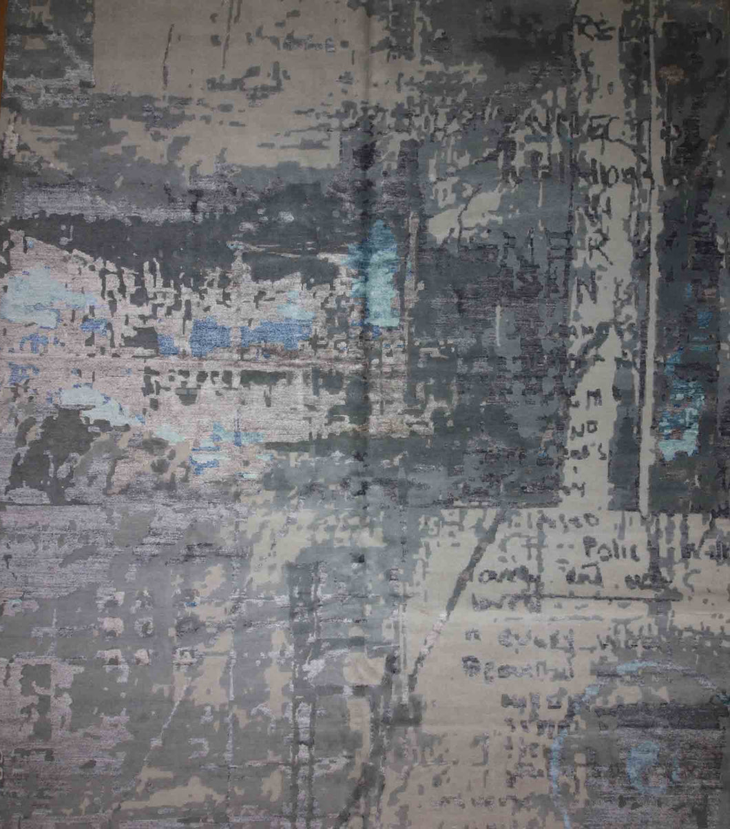 Contemporary Abstract Oriental Area Rug 10x14 One of a Kind