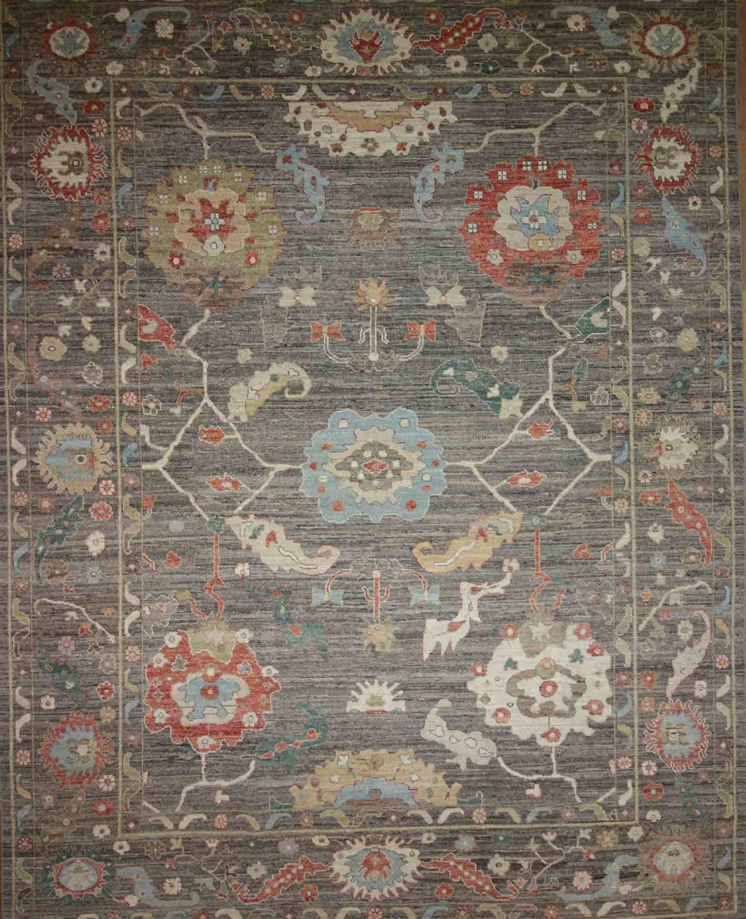 Vegetable Dye Oushak Turkish Area Rug 9x12 One of a Kind