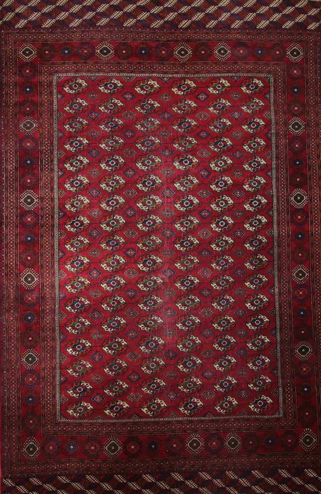 All-Over Geometric Antique Bokhara Oriental Rug 8x10 One of a Kind