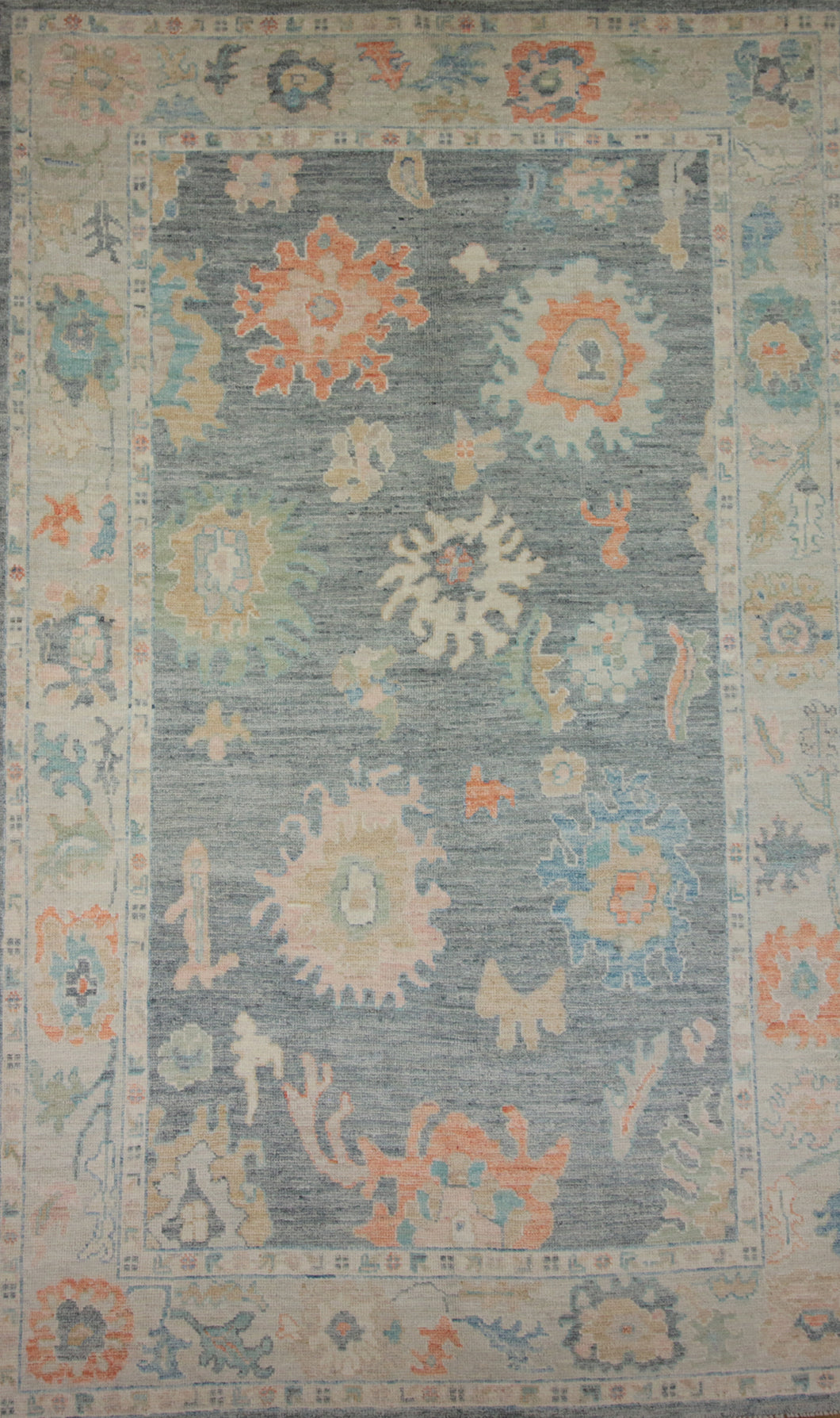 Vegetable Dye Oushak Turkish Area Rug 6x9 One of a Kind