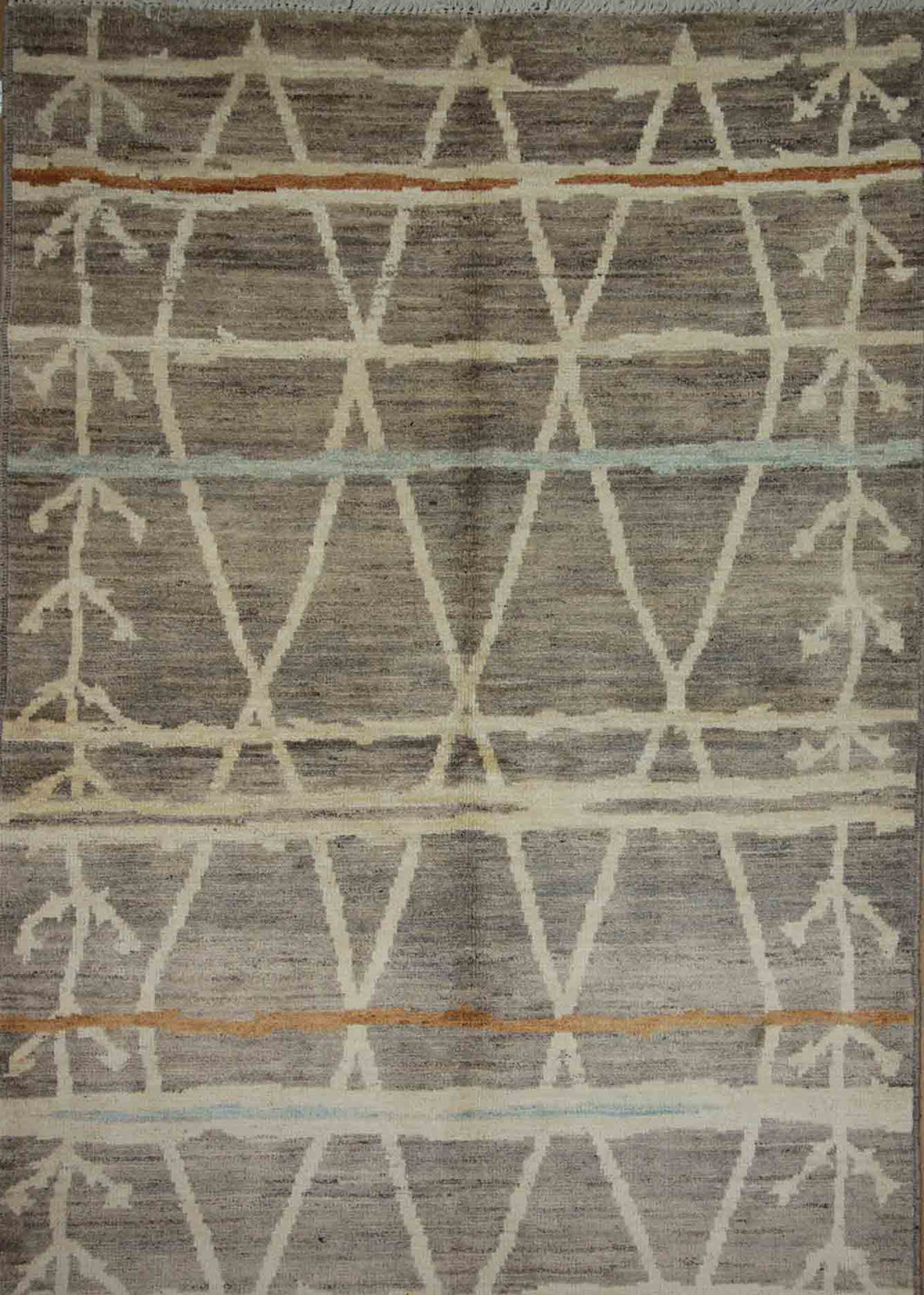 Tribal Geometric Moroccan Wool Rug 5x7 One of a Kind