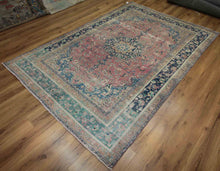 Load image into Gallery viewer, Vintage Colorful Wool Area Rug 6x9 One of a Kind
