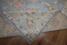 Load image into Gallery viewer, Floral Blue Oushak Vegetable Dye Area Rug 8x10 One of a Kind

