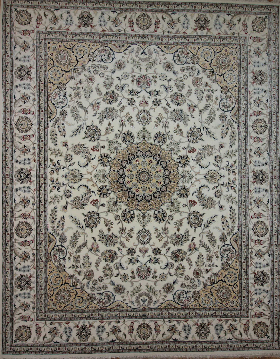 Handmade Floral Nain Persian Rug 8x10 One of a Kind