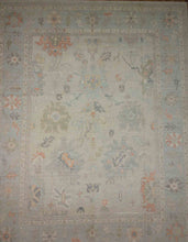 Load image into Gallery viewer, Vegetable Dye Wool Oushak Area Rug 9x12 One of a Kind
