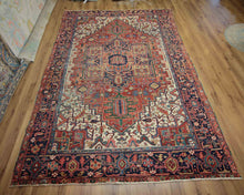 Load image into Gallery viewer, Pre-1900 Vegetable Dye Heriz Serapi Persian Area Rug 8x10 One of a Kind
