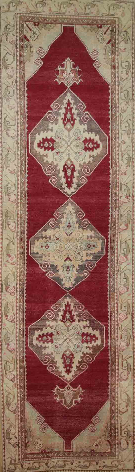 Vintage Wool Anatolian Oriental Runner Rug 3x11 One of a Kind