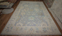 Load image into Gallery viewer, Hand-Knotted Vegetable Dye Muted Blue Oushak Turkish  Area Rug 10x14
