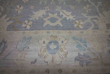 Load image into Gallery viewer, Hand-Knotted Vegetable Dye Muted Blue Oushak Turkish  Area Rug 10x14
